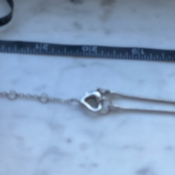 LONG SILVER TONE and RHINESTONE ADJUSTABLE NECKLACE - Picture 6 of 10